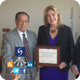 Luis Frias, Presidente Ejecutivo de la Cámara de Comercio México Colombia; Doña Patricia Cárdenas, Excelentísima Embajadora de Colombia en México Luis Frias, Presidente Ejecutivo de la Cámara de Comercio México Colombia; Doña Patricia Cárdenas, Excelentísima Embajadora de Colombia en México